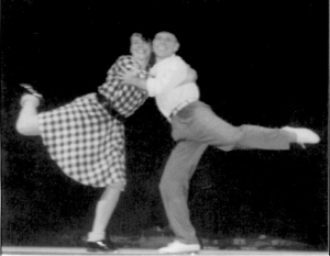 a picture with dancing partner Karen Amerautt